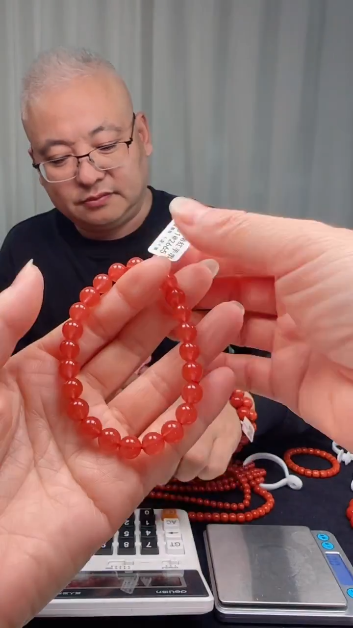 未镶嵌多样性发一件南红玛瑙8mm保山圆珠单圈  冰红