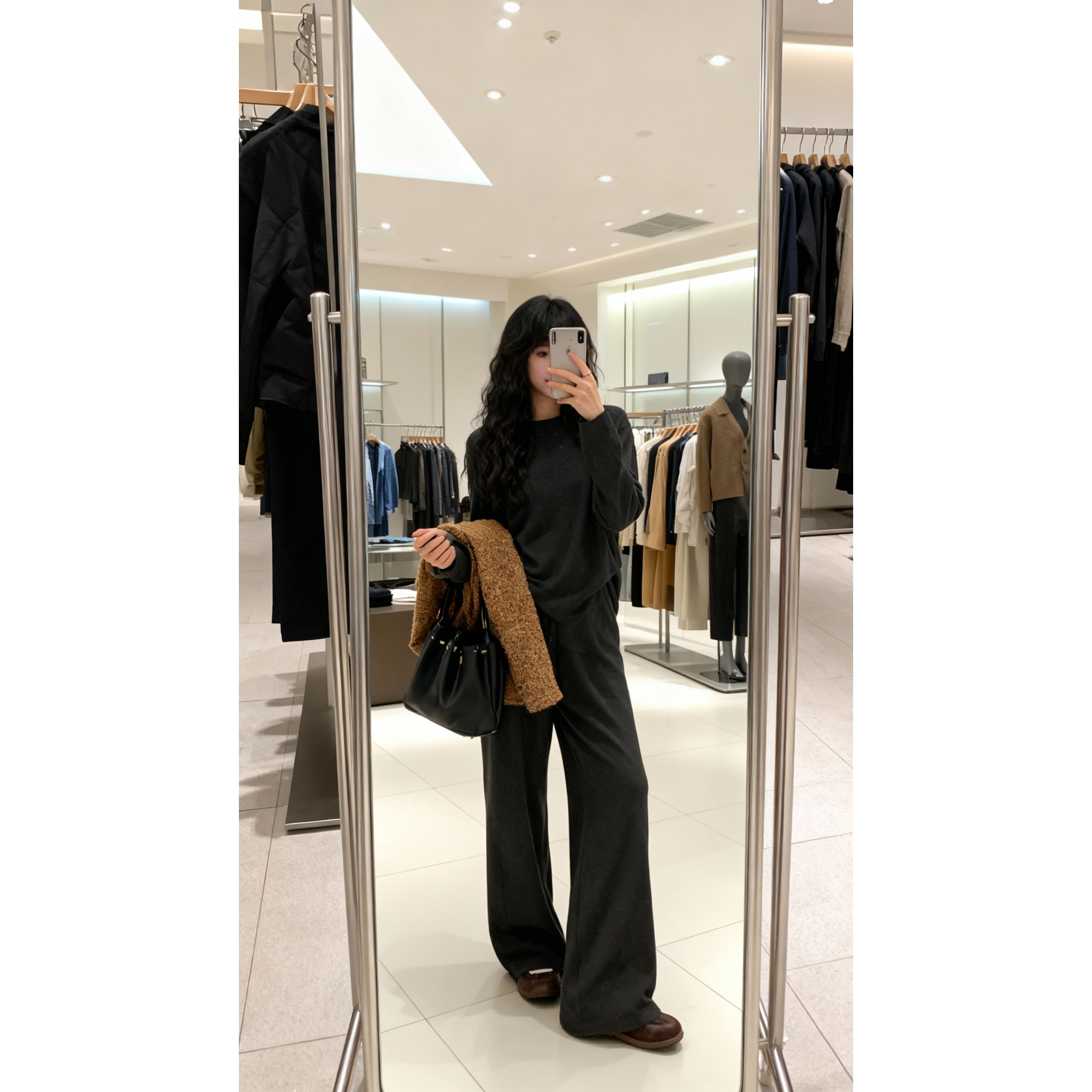 【现货秒发】高质感宽松简约纯色休闲套装36551