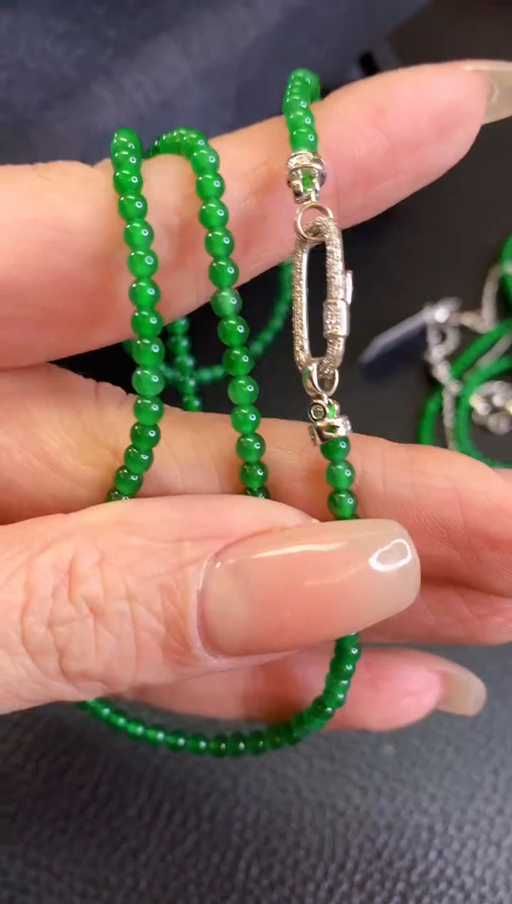 【闪购商品】翡翠项链未镶嵌小米珠