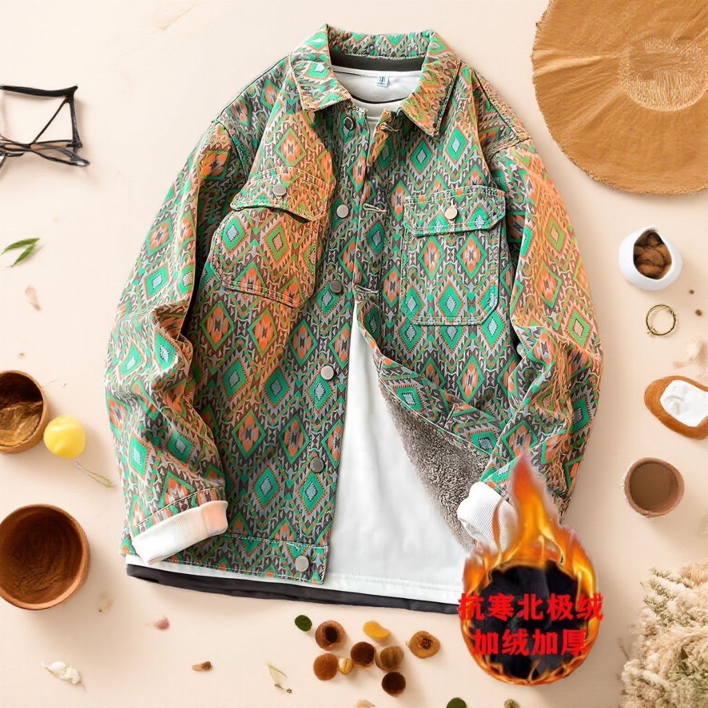 新颖优选101-200春秋痞帅提花牛仔夹克情侣外套