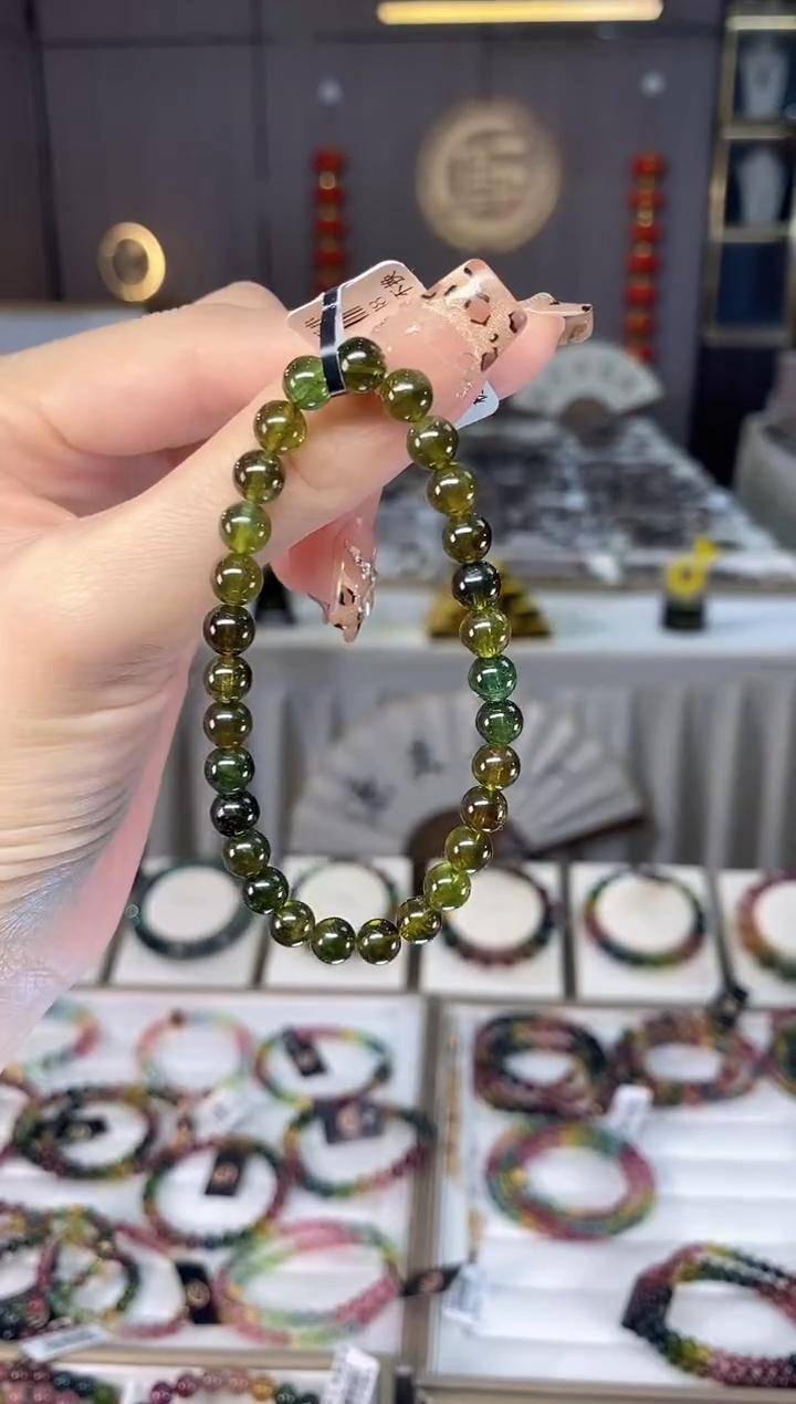 未镶嵌老矿碧玺单圈手串6mm+碧玺dan多样性发一条