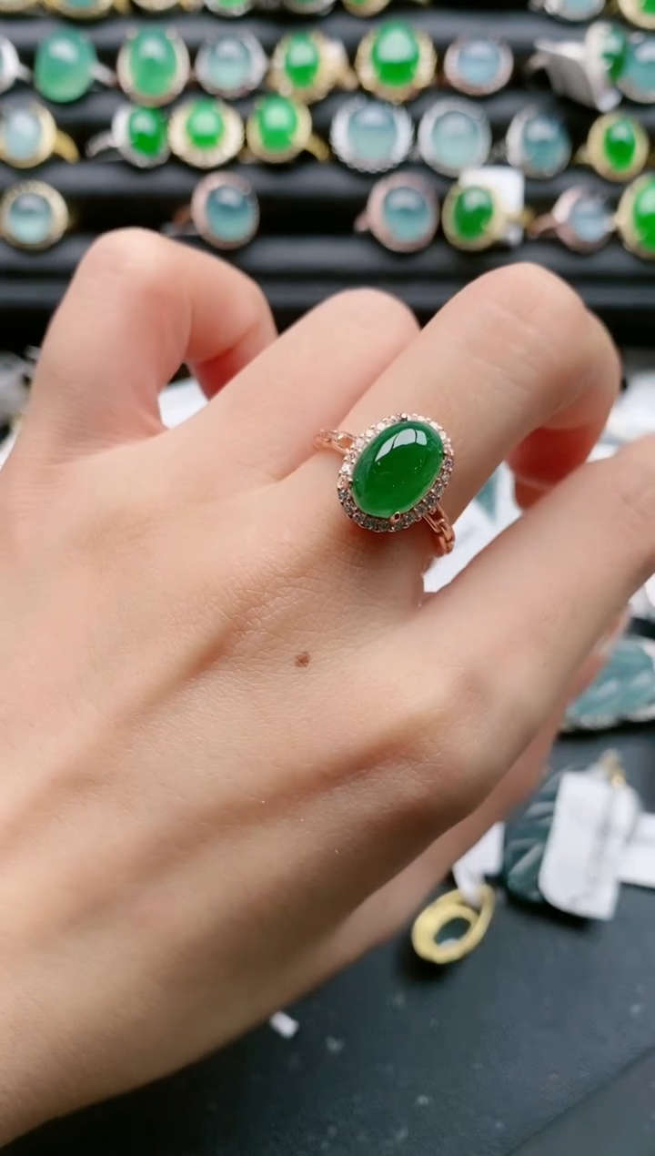 【闪购商品】翡翠戒指银S925镶嵌1111111