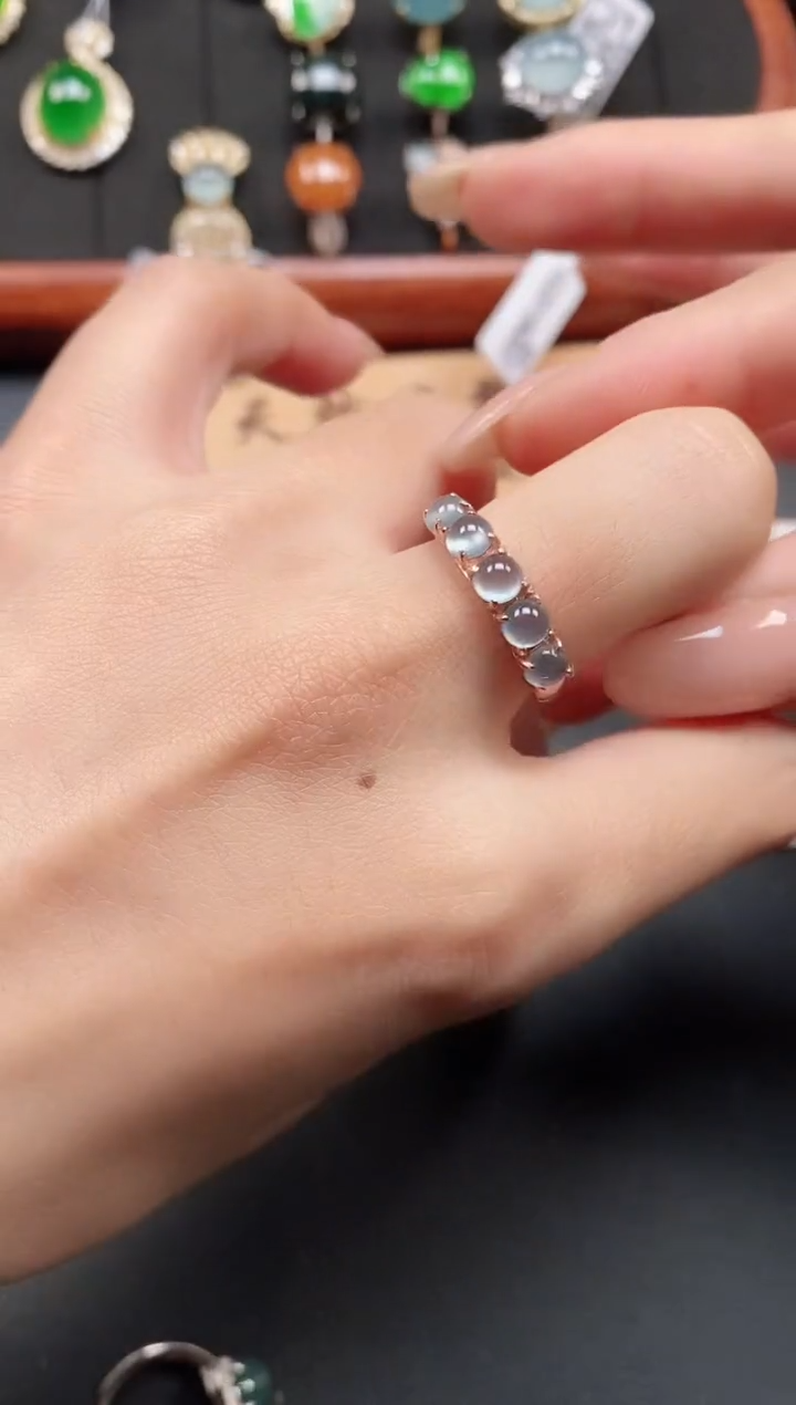 银S925镶嵌戒指翡翠111