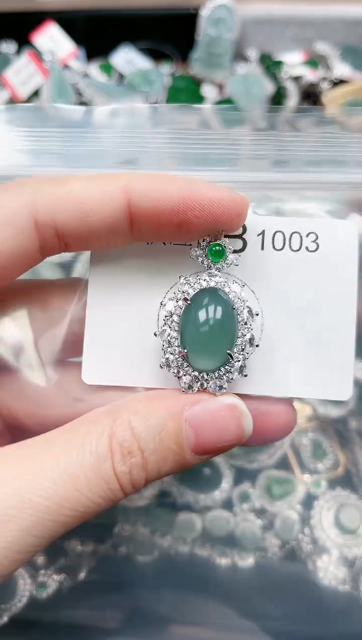 【闪购商品】翡翠颈饰未镶嵌1003赠皮绳