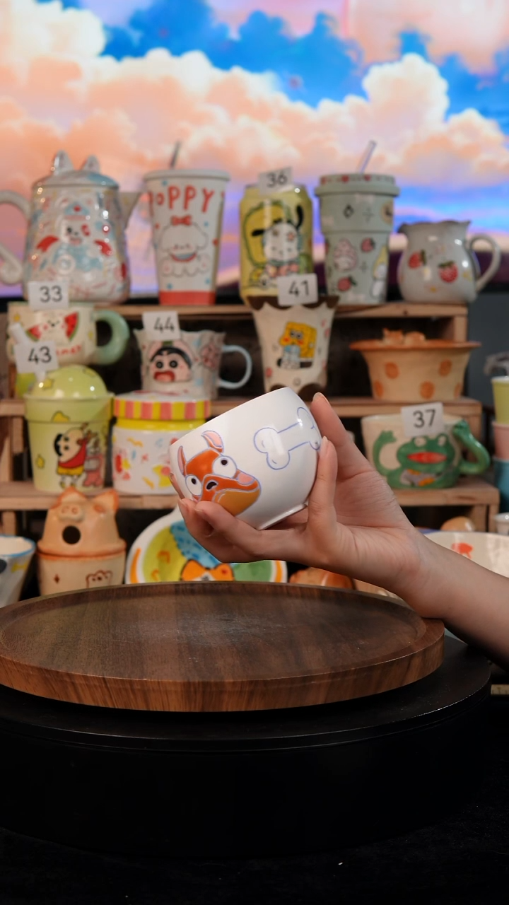 陶瓷双饮款景德镇手工手绘陶瓷