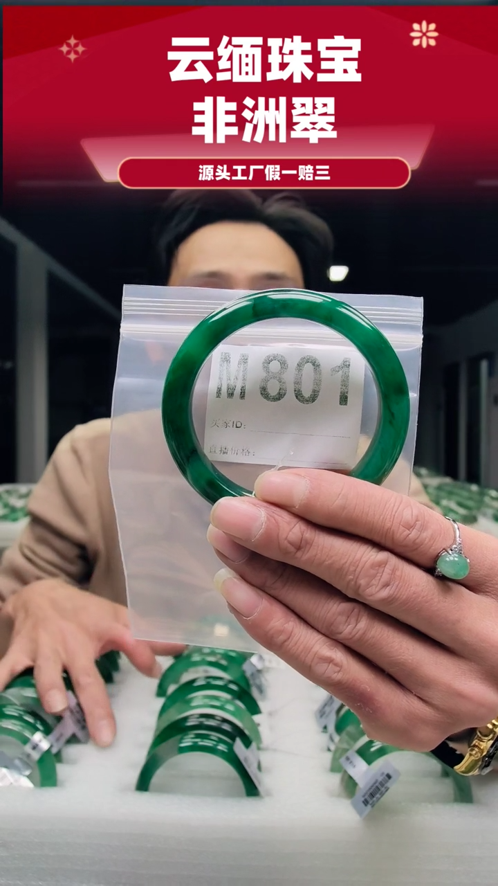 未镶嵌手镯石英质玉（非洲翠）59圈口M801