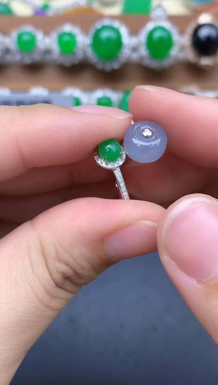 18K金镶嵌戒指翡翠518-中国好珍宝