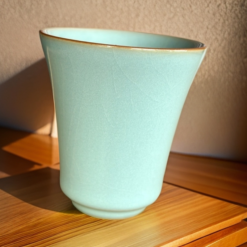 【念恩汝瓷】原矿闻香杯主人品茗杯约60ml汝州天青玛瑙釉茶具开片