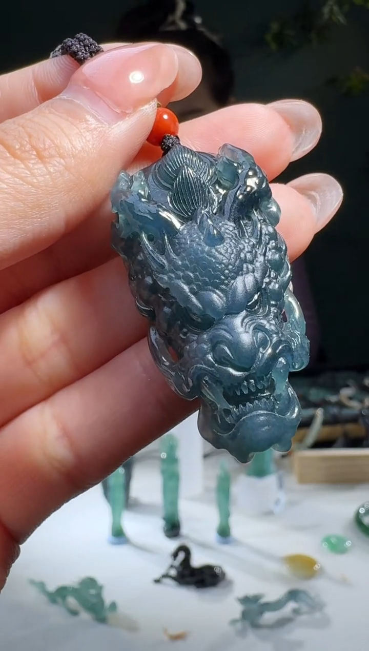 【闪购商品】翡翠颈饰未镶嵌天然A货翡翠龙头