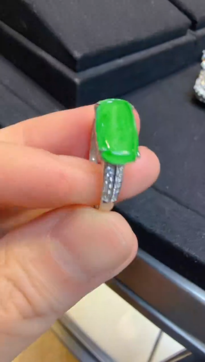 银S925镶嵌戒指翡翠多样性团购发一件