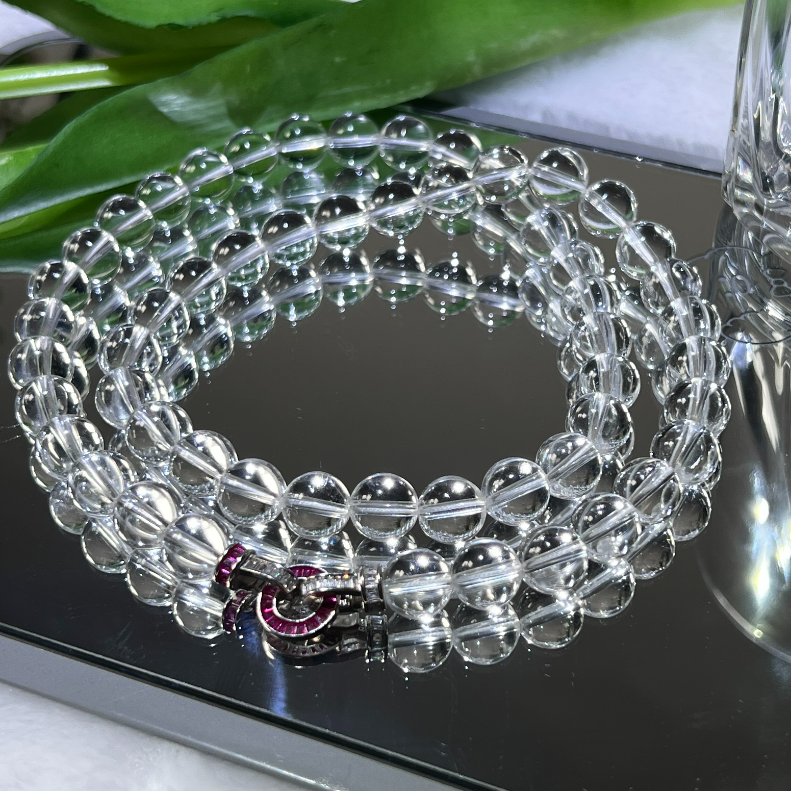 天然精品水晶项链925银扣收藏级特级