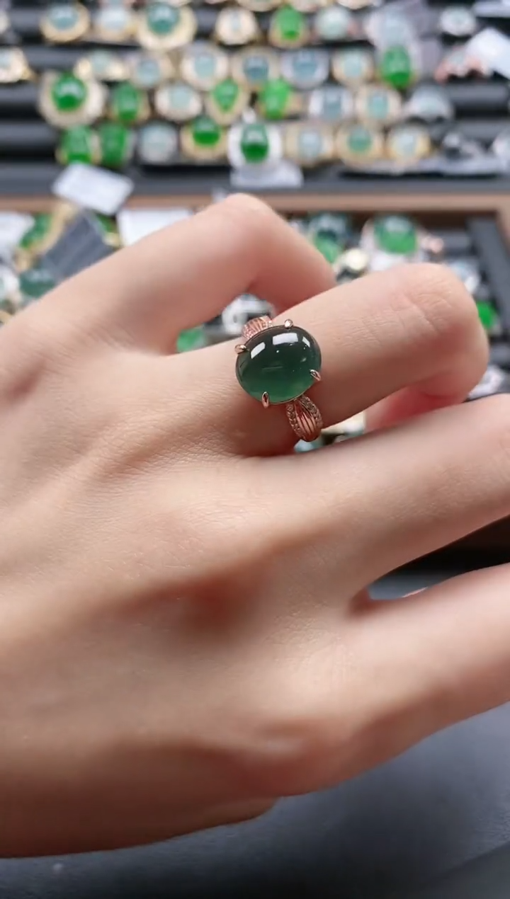 【闪购商品】翡翠戒指银S925镶嵌51511