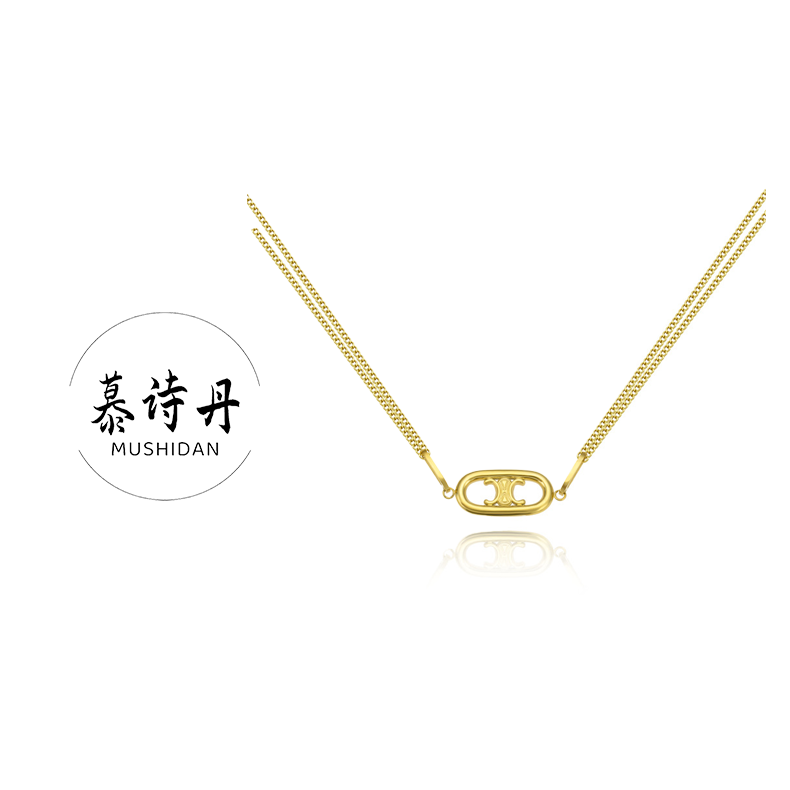 钛钢项链 字母项链女小众设计轻奢项链