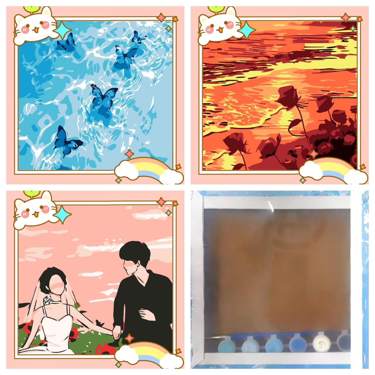 20*20数字油画儿童DIY手工手绘丙烯颜料油画