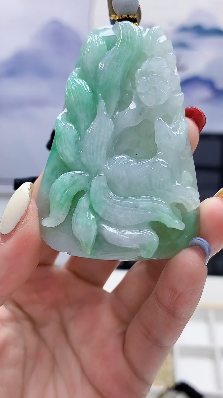 定制翡翠未镶嵌4917lr-毛货挂件219