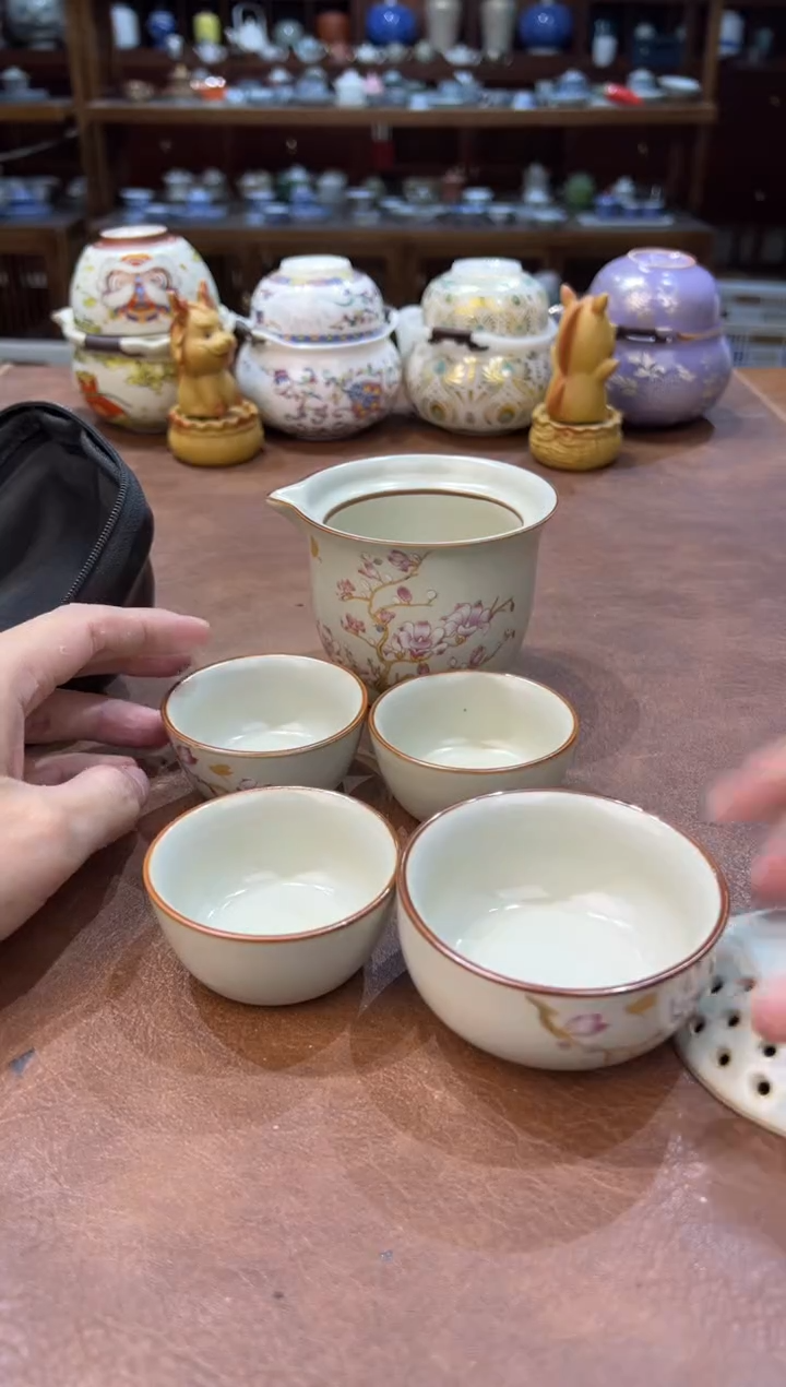 真的很便宜超好看会开片的旅行茶具