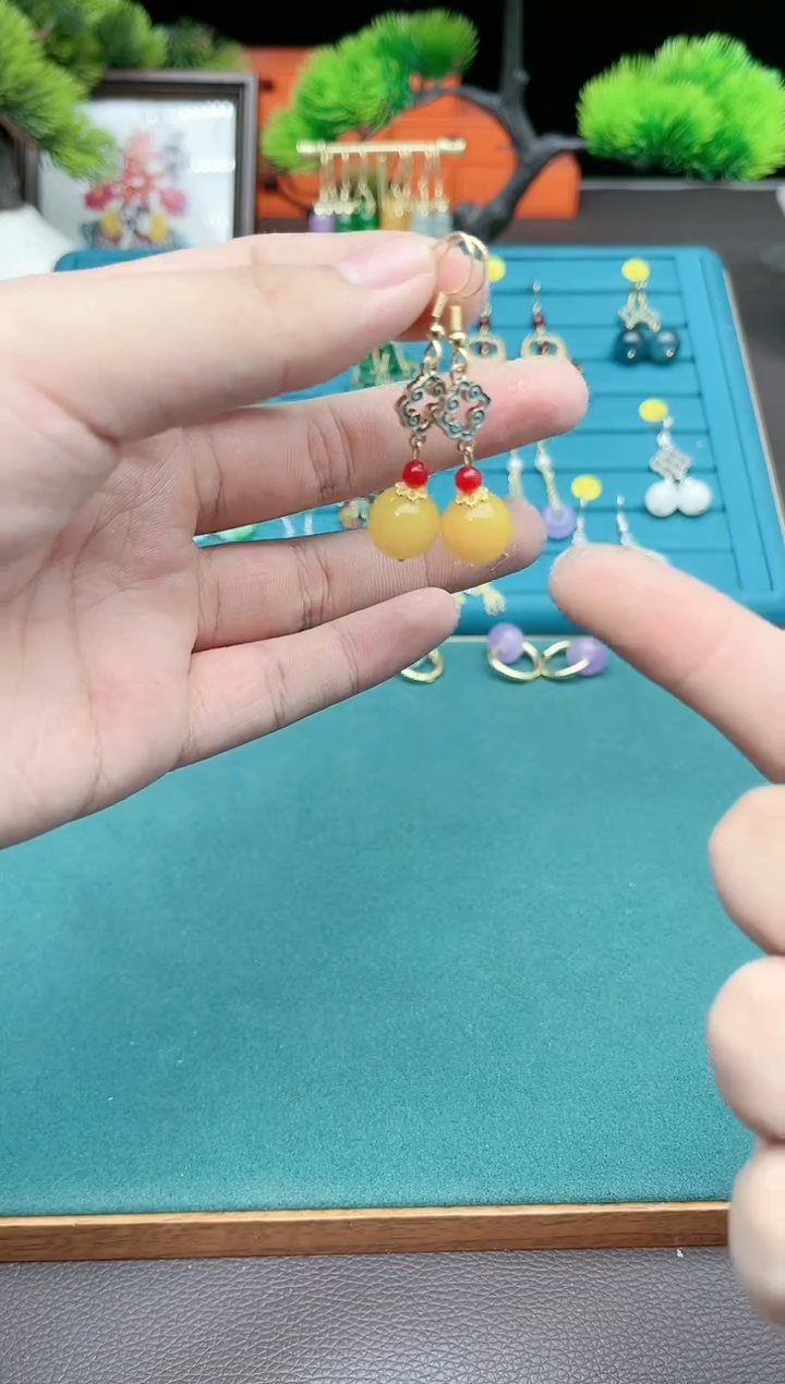 【闪购商品】玛瑙/玉髓耳钉银S925镶嵌234000