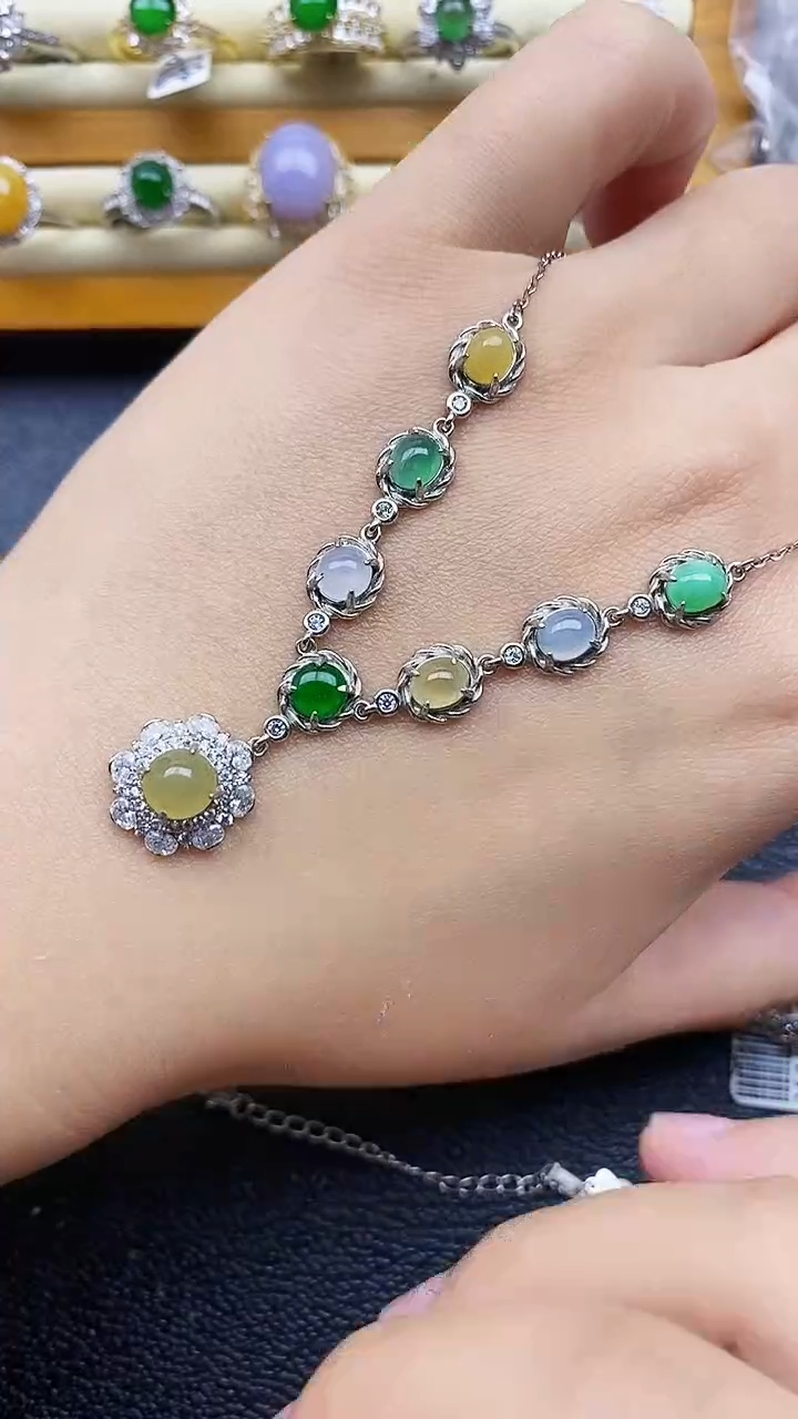 银S925镶嵌戒指翡翠1