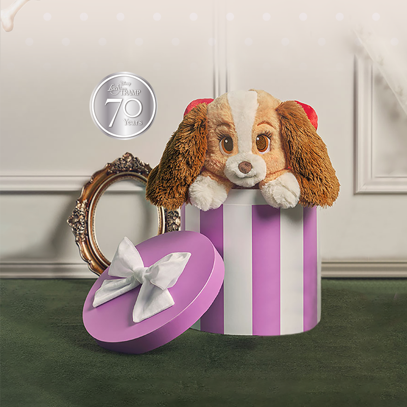 【迪士尼官旗】小姐与流浪汉 70周年系列小姐毛绒玩偶公仔礼盒装