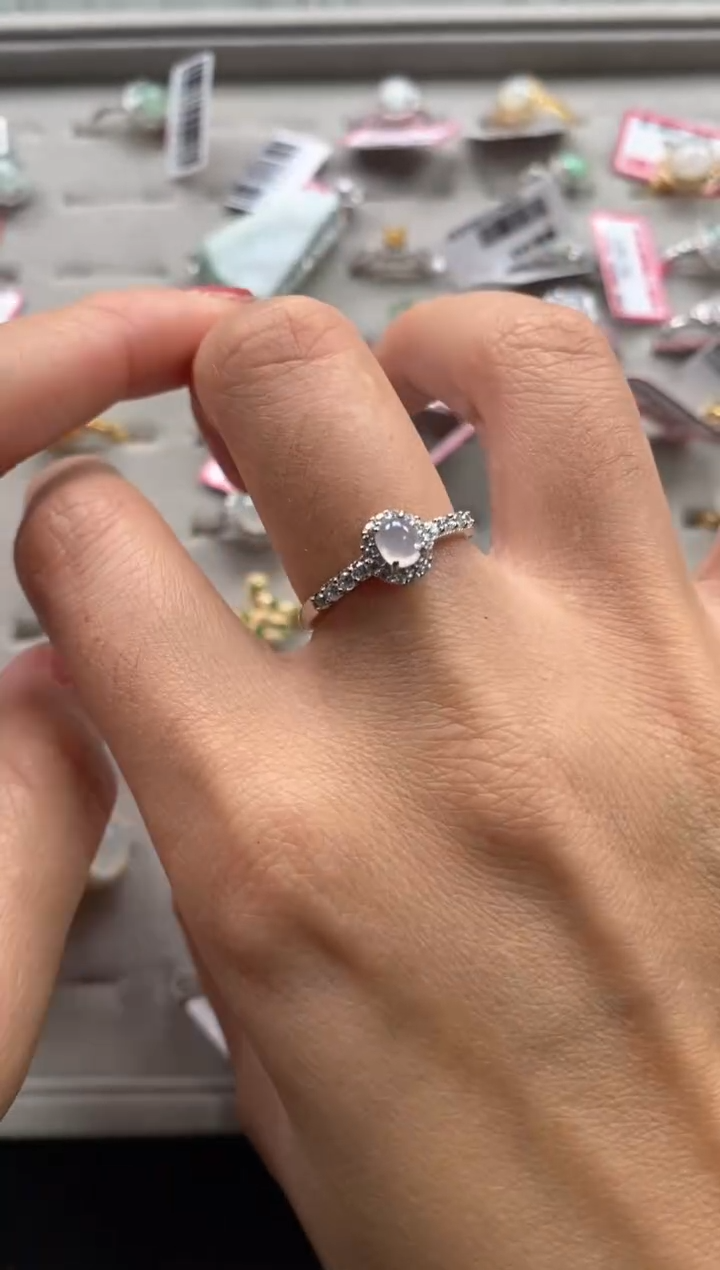 【闪购商品】翡翠戒指银S925镶嵌22222222     1