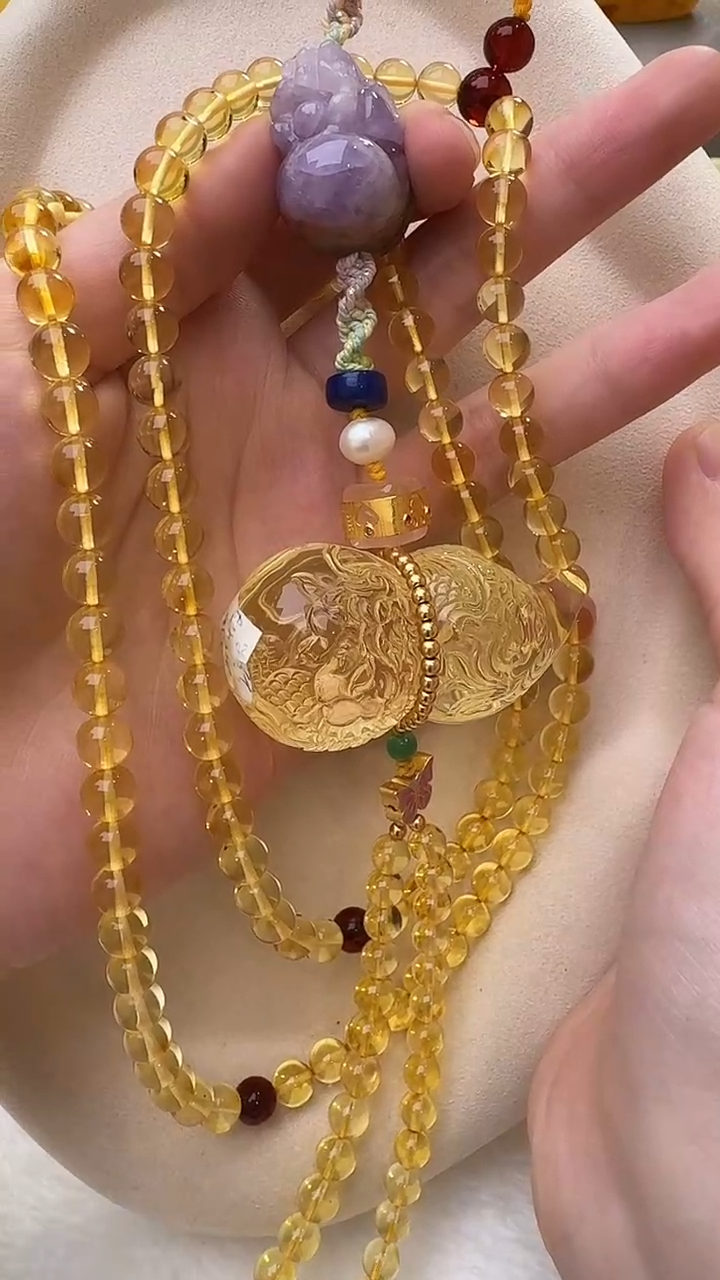 琥珀颈饰未镶嵌项链