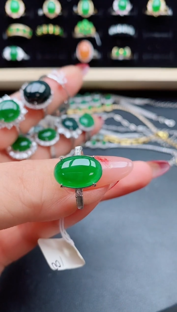 【闪购商品】翡翠戒指银S925镶嵌1321321