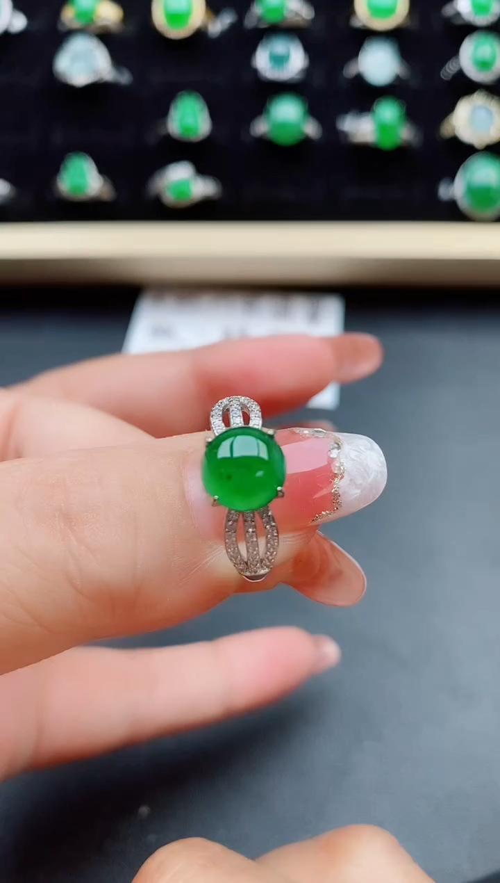 【闪购商品】翡翠戒指银S925镶嵌50800