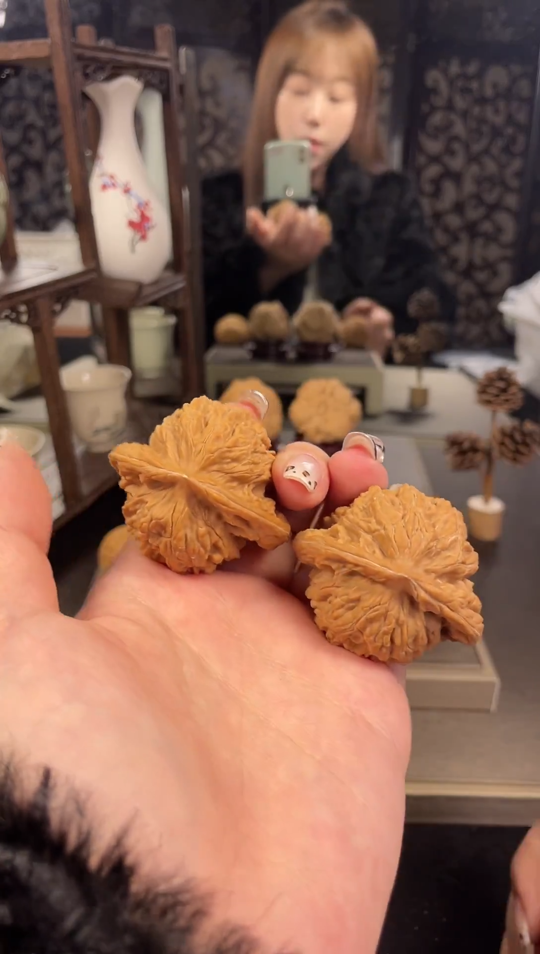 【闪购商品】文玩核桃把件盘龙虎头47尺-68