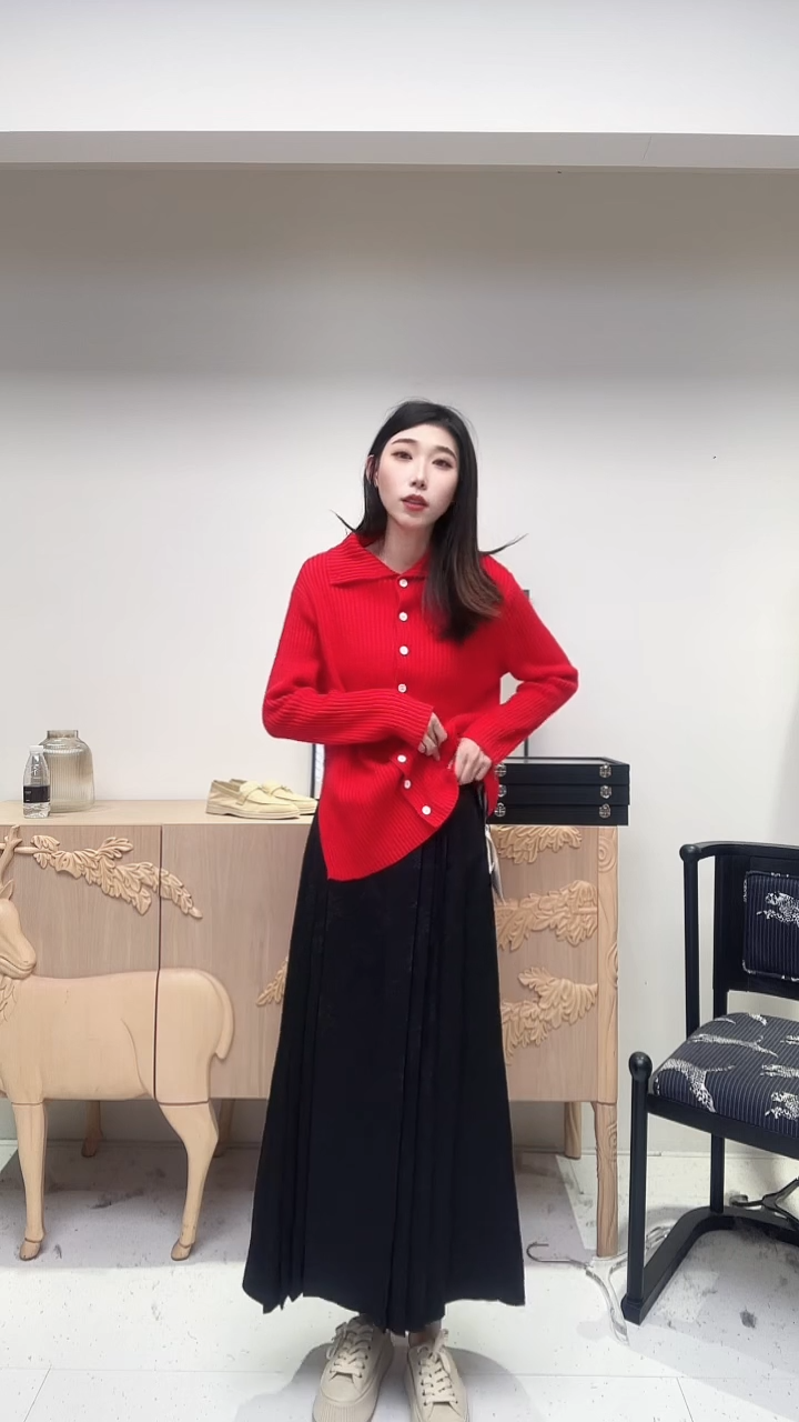 黑色国风马面裙    