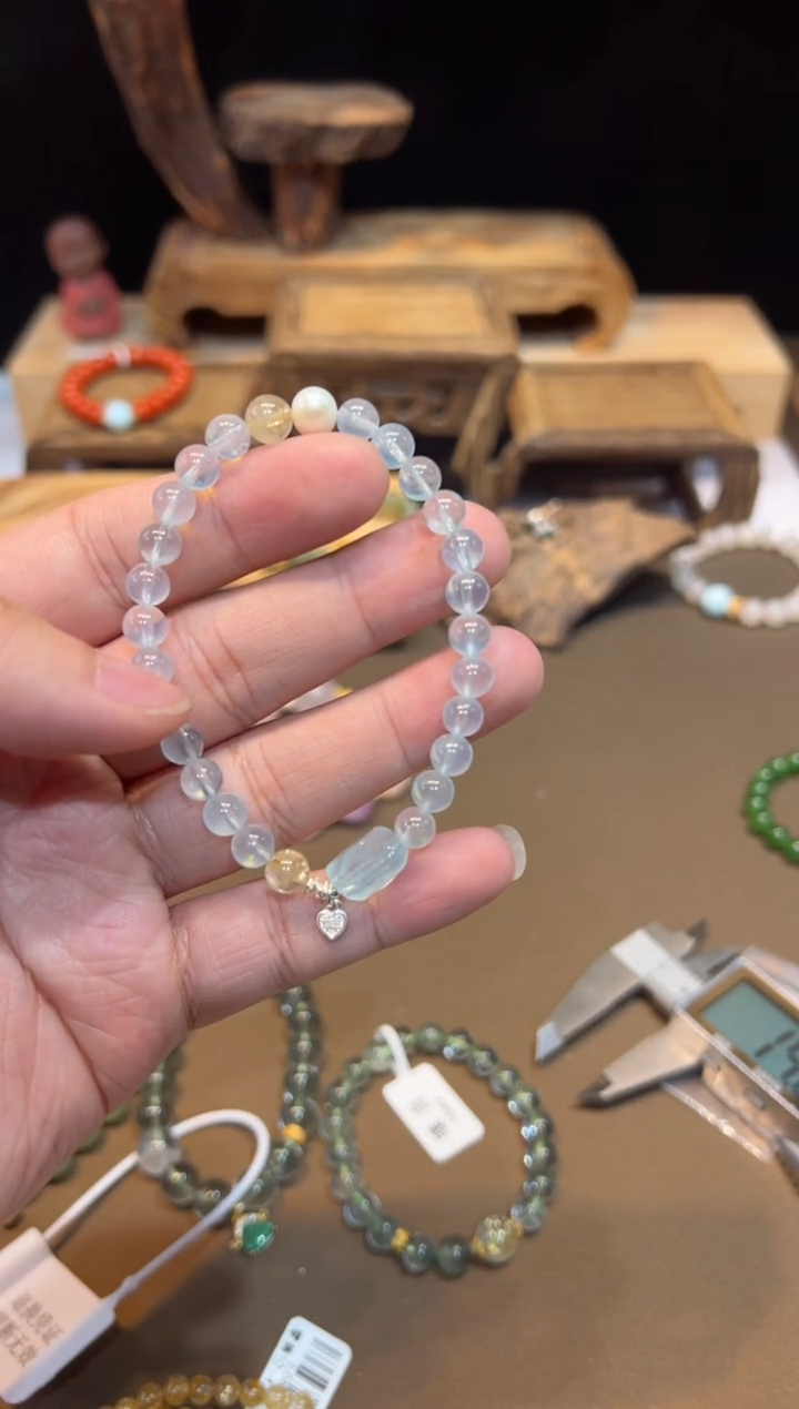 海蓝宝石手链未镶嵌手饰@@B1183