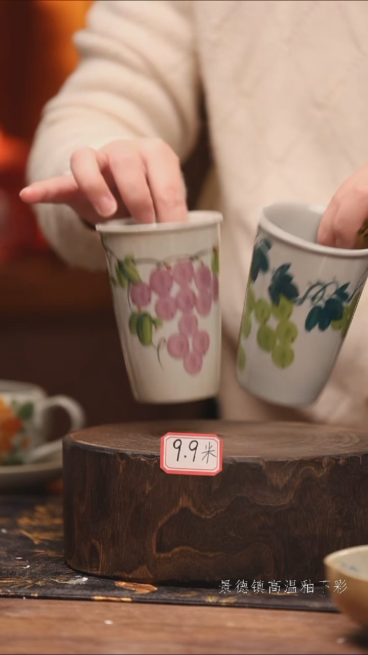 陶瓷景德镇高温釉下手绘陶瓷