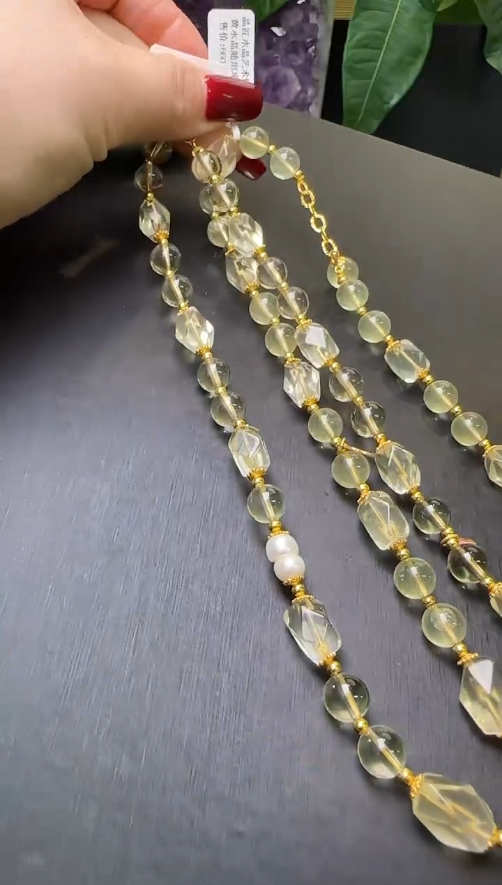 【闪购商品】水晶项链未镶嵌黄水晶随形项链多样性发一 M20504