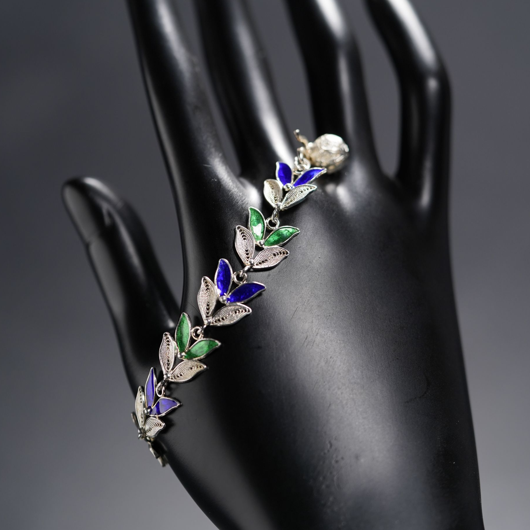 足银手链 花开富贵手链气质百搭复古国风古风简约古典民族风