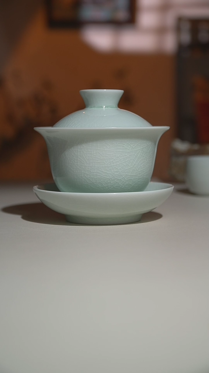 【闪购商品】其他玉青玉兰盖碗三才