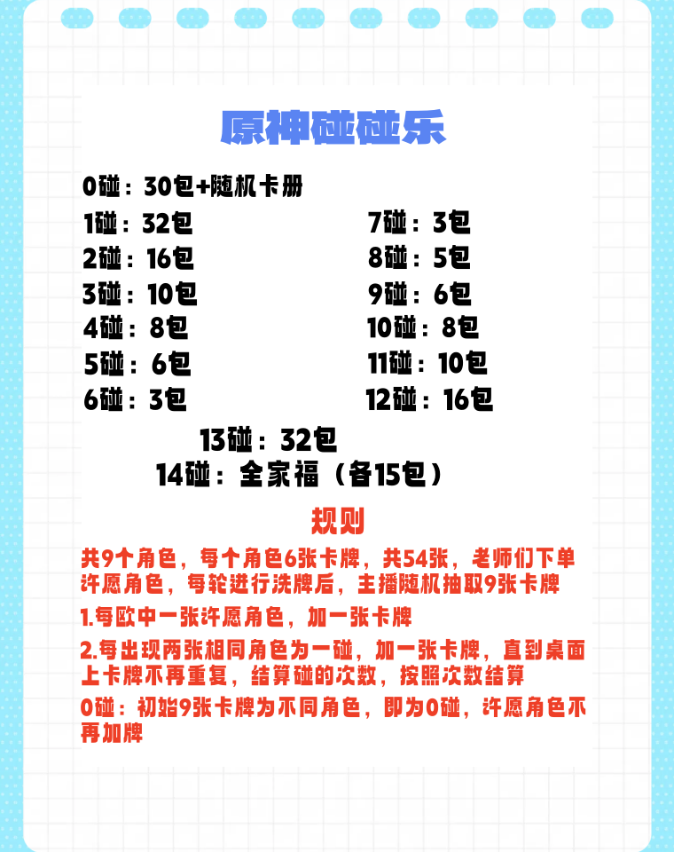 小磕【色纸碰碰乐】多品种原神二创色纸 收藏卡牌（默认代拆）