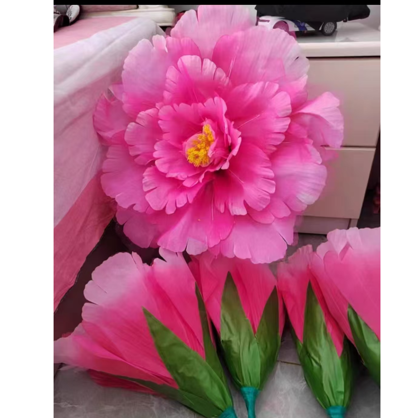 手花牡丹花一对（厂家库存微瑕）