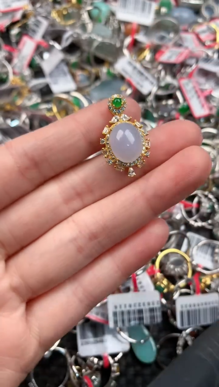 银S925镶嵌戒指翡翠999                  6