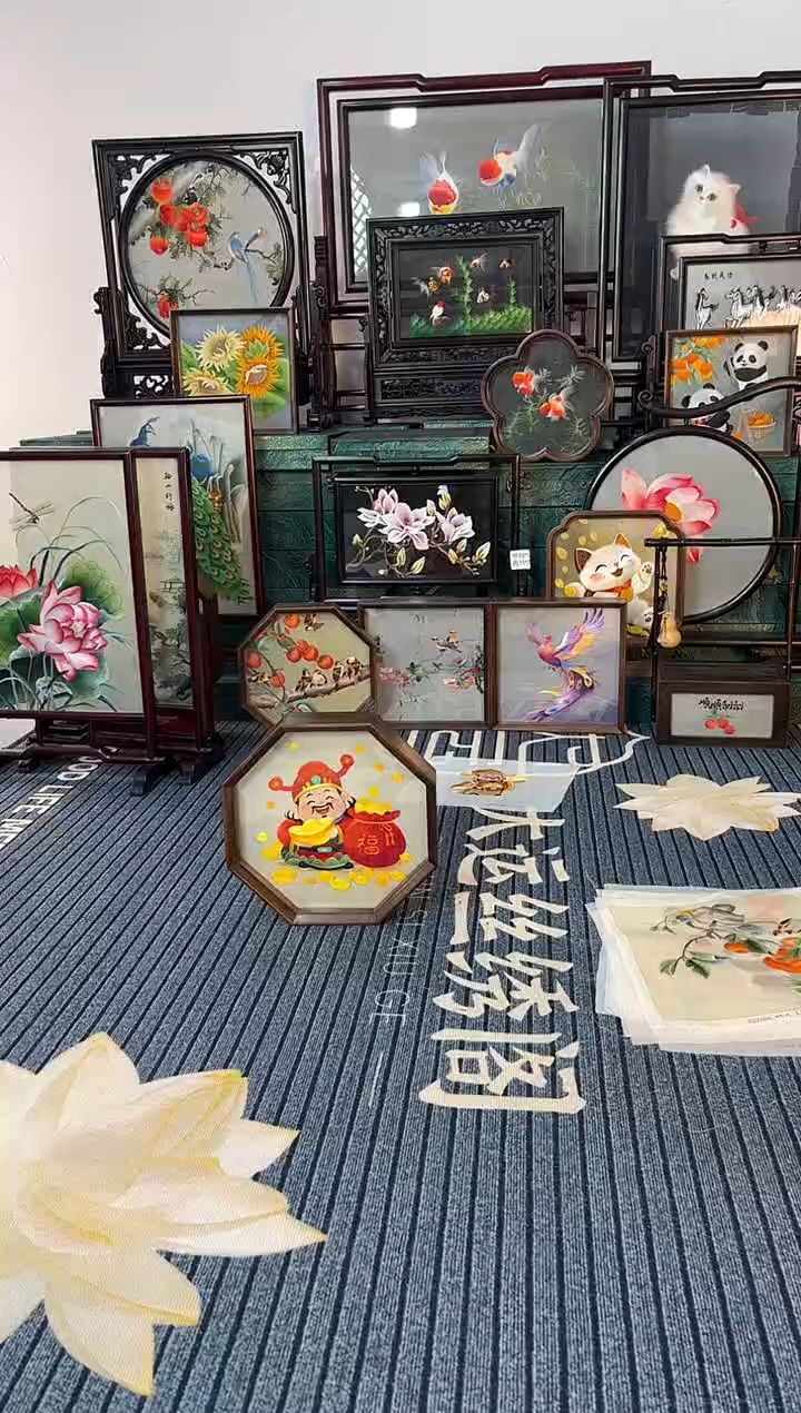织绣纯手工刺绣摆件