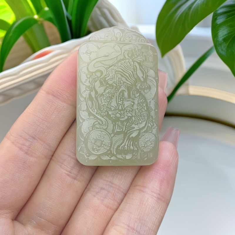 和田玉发财貔貅牌