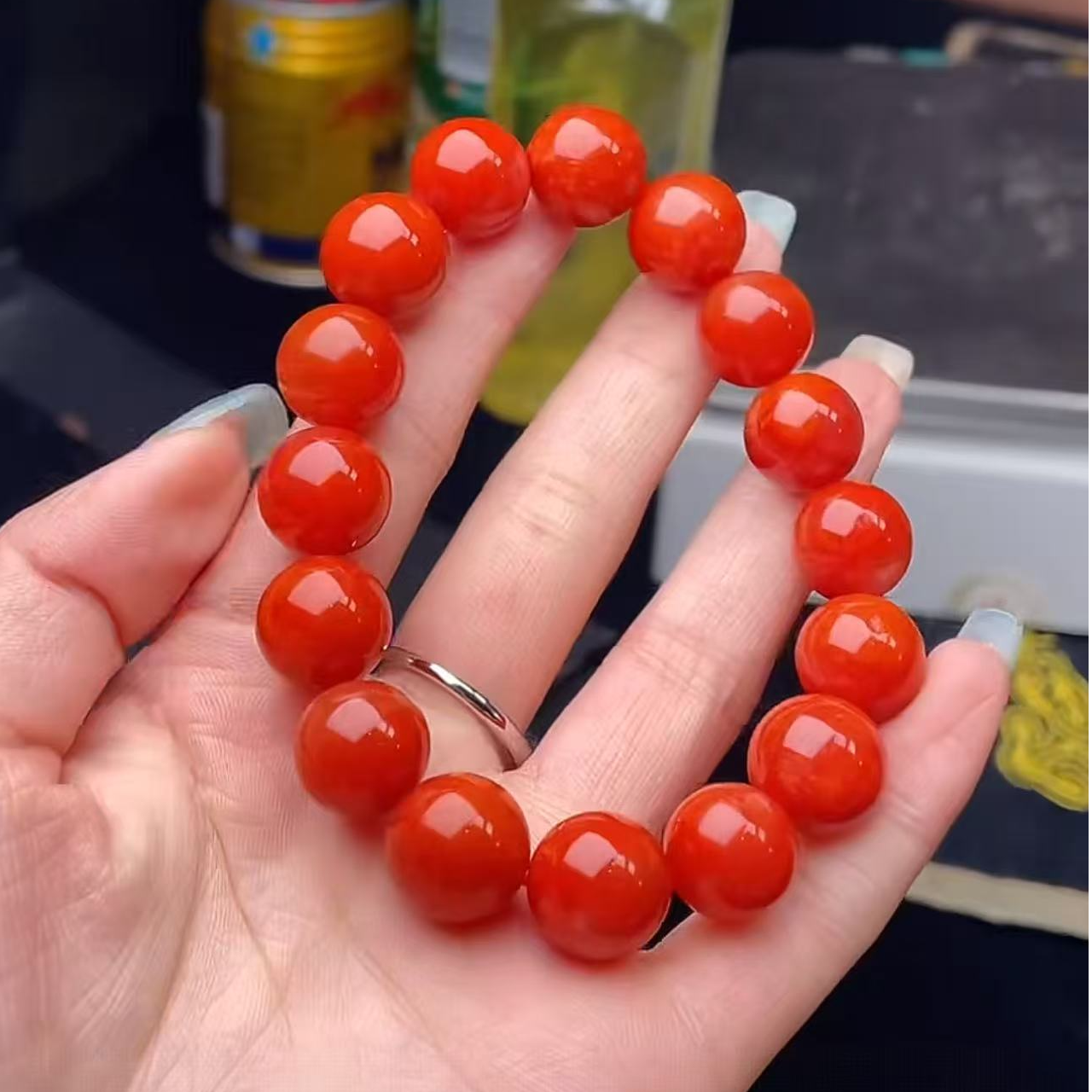 【玉经纶】-013310/Q25-南红手串-多样性发其—