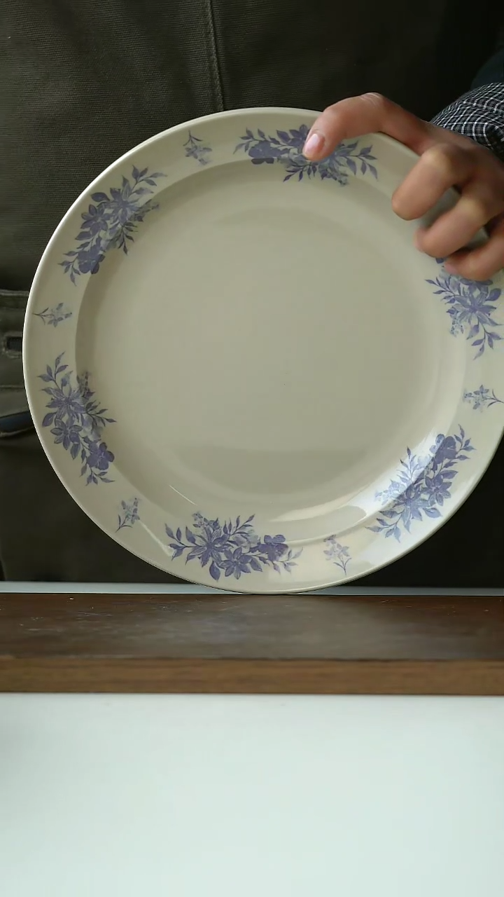 【闪购商品】陶瓷微瑕中古复刻紫罗兰深盘23cm@4-2@