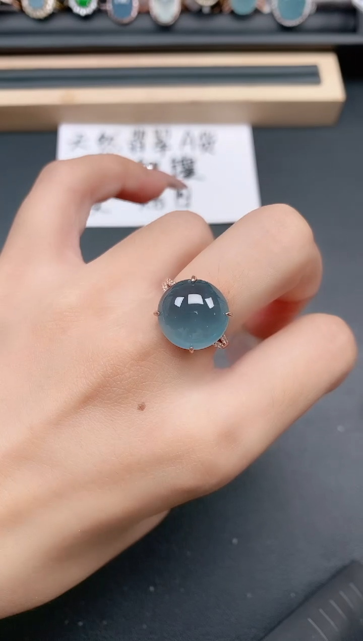 银S925镶嵌戒指翡翠111