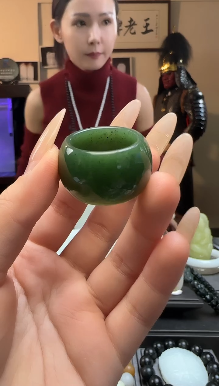 【闪购商品】和田玉碧玉扳指未镶嵌21