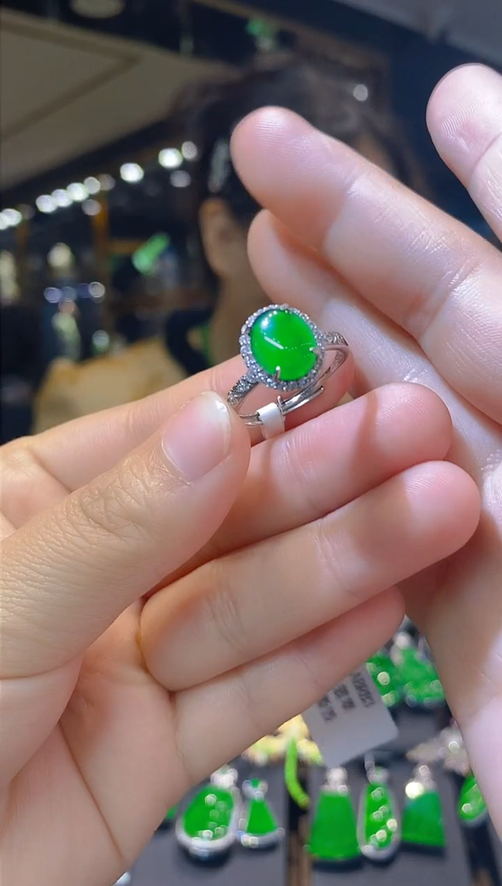 【闪购商品】翡翠戒指银S925镶嵌021（多样性发货）