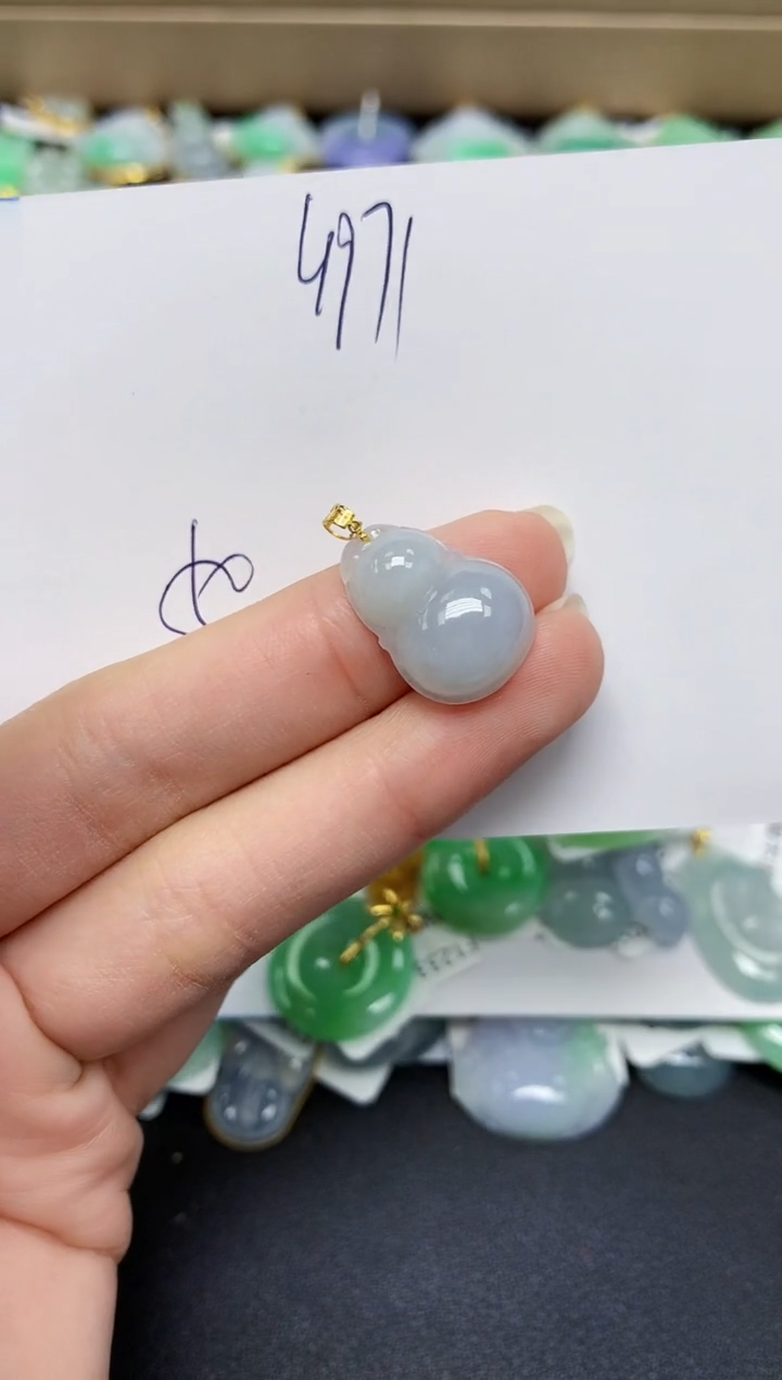 翡翠18K金镶嵌颈饰 天然翡翠A货