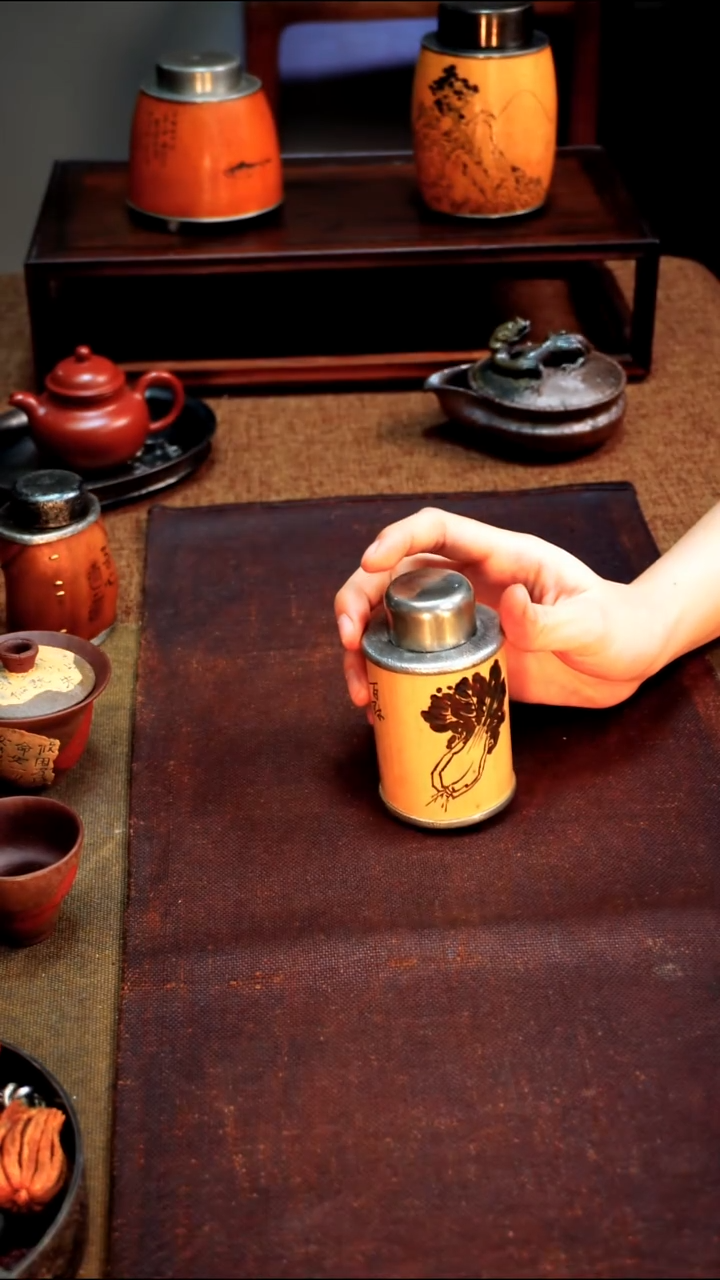 6721白菜竹包锡茶叶罐5.5*10.5