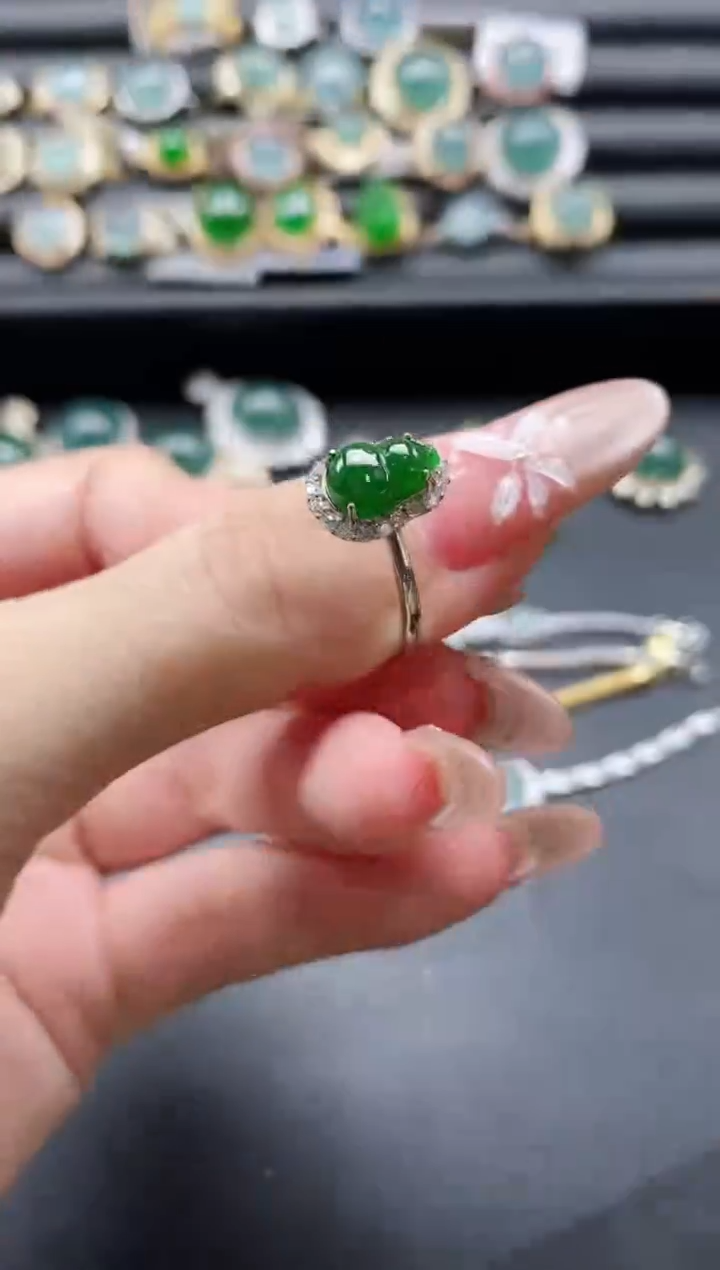 【闪购商品】翡翠戒指银S925镶嵌51511
