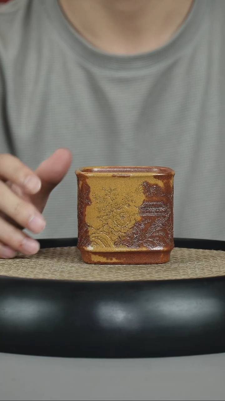 茶壶紫砂龙骨金砂 四方杯 
