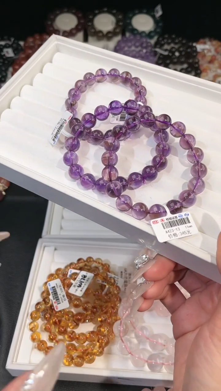【闪购商品】水晶手链未镶嵌多样性发一紫水11mm