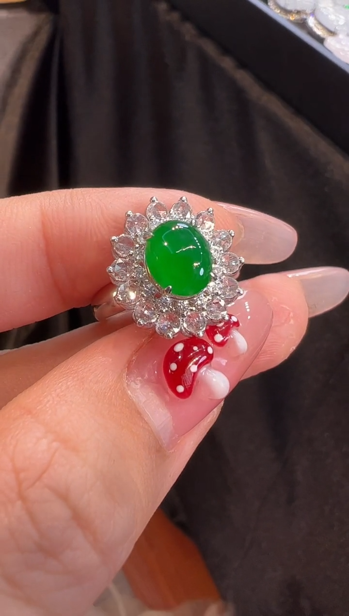 【闪购商品】翡翠戒指18K金镶嵌戒指